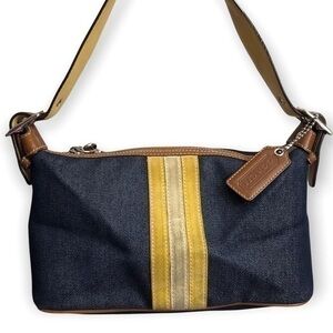 Coach denim striped mini bag